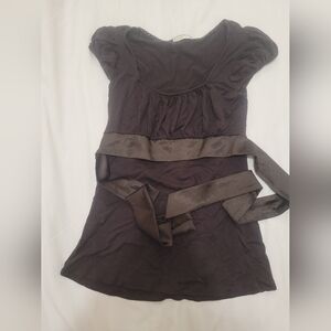 Dynamite Chocolate Blouse with Belt